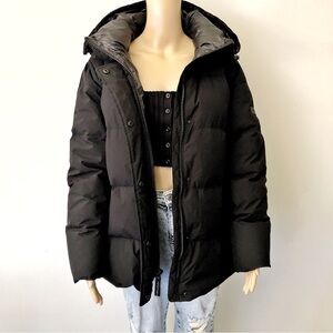 Sanctuary Premium Down Winter Coat Puffer Jacket Black Lightweight Oversized.